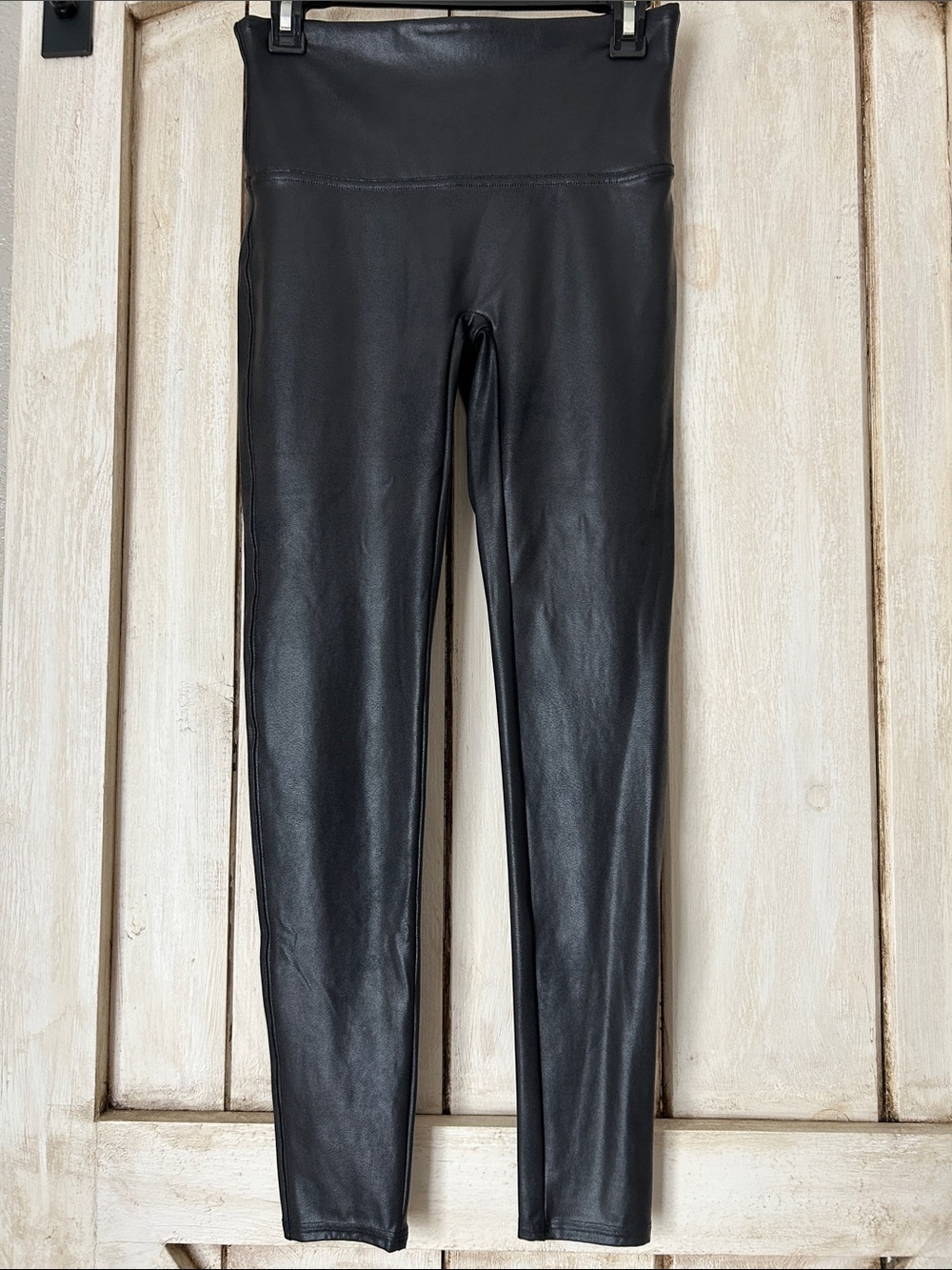 SPANX Faux Leather High-Rise Black Leggings